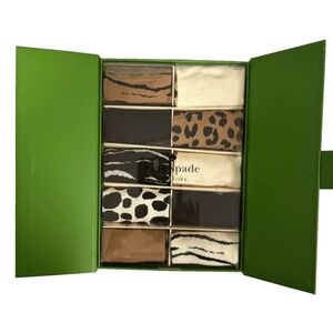 Kate Spade Animal Print Socks Set - Brown, Cream, Black